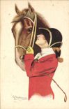 CPA Equitation Hippisme Cheval Femme 