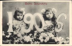 Vintage Postcard Fantasy Year 1906 Children Good wishes