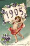 CPA Fantaisie Annee 1905 Ange Enfant Fleurs 