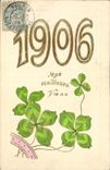 CPA Fantaisie Annee 1906 Fleurs Trefles 