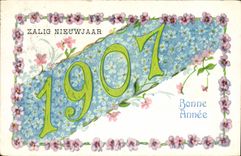 CPA Fantaisie Annee 1907 Fleurs 
