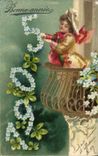 Vintage Postcard Fantasy Year 1905 Child Flowers