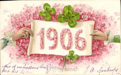 CPA Fantaisie Annee 1906 Fleurs 