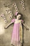 Vintage Postcard Fantasy Year 1911 Child Flowers