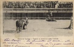 CPA Corrida Course de Taureaux Toreador au moment de porter l'estocade 