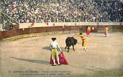 CPA Corrida Course de Taureaux Pose de banderilles 