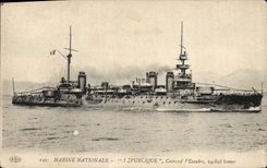 CPA Bateau de Guerre Republique Cuirasse d'escadre