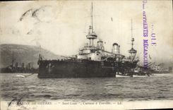CPA Bateau de Guerre Saint Louis Cuirasse a tourelles