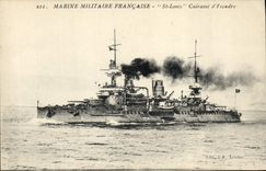 CPA Bateau de Guerre St Louis Cuirasse d'escadre