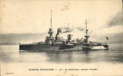 CPA Bateau de Guerre Le Saint Louis Cuirasse d'escadre 