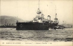 CPA Bateau de Guerre Saint Louis Cuirasse a tourelles