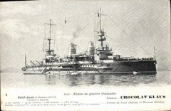 CPA Bateau de Guerre Saint Louis Cuirasse a tourelles