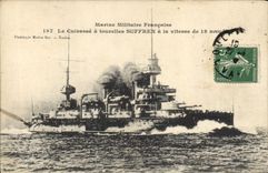 Vintage Postcard Warship the Armor has Suffren turrets