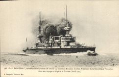 Vintage Postcard Warship the Saint Louis Flagship