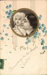 Vintage Postcard Fantasy Flowers Child wife