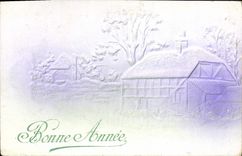 CPA Fantaisie Bonne annee (maison en relief) 