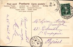 Vintage Postcard Fantasy Man Dog Black Cat