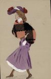 Vintage Postcard Fantasy Woman (fabric decoration)