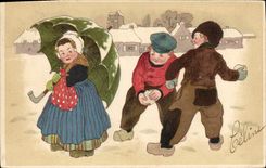 Vintage Postcard Fantasy Children Celine