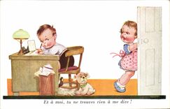 Vintage Postcard Fantasy Children And has me you do not find anything has to say Chien to me