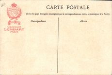 CPA La Fontaine Le renard et le corbeau La laitiere et le pot au lait Poete et romancier Chocolat Lombart 