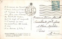 Vintage Postcard Georges Duhamel of the French Academy accompanied by Berthold Mahn