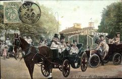 Vintage Postcard Horse Horsemanship Equestrian sports Children races the entry of the racecourse