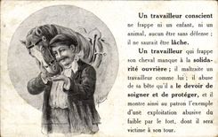 CPA Cheval Equitation Hippisme Un travailleur conscient