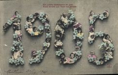 Vintage Postcard Fantasy Flowers Year 1905 Children