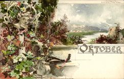 CPA Fantaisie Mois Octobre 