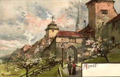 Vintage Postcard Fantasy April April