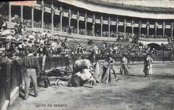 CPA Corrida Course de taureaux Quite de caballo 