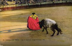 CPA Corrida Course de taureaux Jeu de manteau 