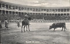 CPA Corrida Course de taureaux Suerte de vara 
