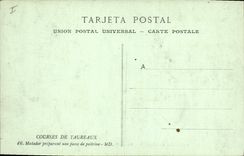 CPA Corrida Course de taureaux Matador preparando un pase de pecho 