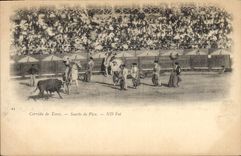 Postal Corrida Curso de toros Suerte de Pica