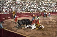 CPA Corrida Course de taureaux Caida del picador 