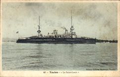 CPA Bateau de Guerre Toulon Le Saint louis 