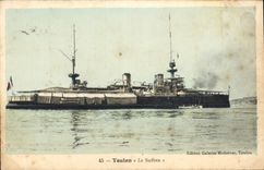 Vintage Postcard Warship Toulon Suffren