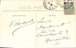 CPA Bateau de Guerre Le Suffren battant pavillon de l'amiral Gourdon Commandant en chef de l'escadre de la Mediterranee 