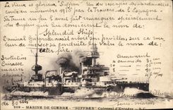 CPA Bateau de Guerre Suffren Cuirasse d'escadre 