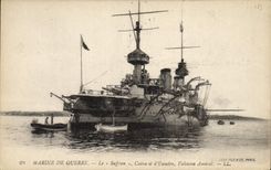CPA Bateau de Guerre Le Suffren Cuirasse d'escadre Vaisseau amiral 