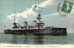 CPA Bateau de Guerre Le Suffren Cuirasse d'escadre Vaisseau amiral 