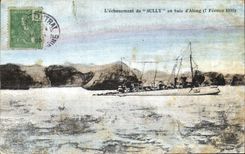 CPA Bateau de Guerre L'echouement du Sully en baie d'Along 7 Fevrier 1905 Indochine 