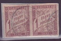 Timbre Taxe Colonies Colonies Generales Paire 1c Bingerville Cote d'Ivoire