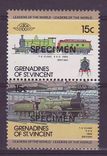 Grenadines of St Vincent 15c Train T 9 1899 ** Luxe surcharge SPECIMEN 