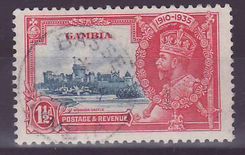 Gambie Gambia Cancelled Basse 1 1/2d value Silver Jubilee