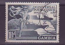 Gambie Gambia Cancelled Basse 1 1/2 d value UPU