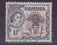 Gambie Gambia Cancelled Basse 1 1/2d value Woman