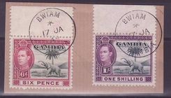 Gambie Gambia Cancelled Bwiam Parcel with 6d & 1s Elephant